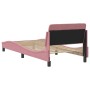 Estructura de cama con cabecero de terciopelo rosa 90x200 cm de , Camas y somieres - Ref: Foro24-373117, Precio: 123,27 €, De...