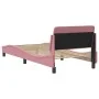 Rosa Samtbettgestell mit Kopfteil 90x200 cm von , Betten und Lattenroste - Ref: Foro24-373117, Preis: 120,40 €, Rabatt: %