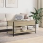Mesa de centro madera ingeniería metal roble Sonoma 100x50x50cm de , Mesas de centro - Ref: Foro24-845347, Precio: 56,28 €, D...