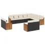 Garden sofa set 12 pieces with black synthetic rattan cushions by , Garden sets - Ref: Foro24-3260593, Price: 840,71 €, Disco...