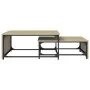 Stapelbare Couchtische 2 Stück aus Sonoma-Eichenholz und Metall von , Couchtisch - Ref: Foro24-845332, Preis: 77,61 €, Rabatt: %