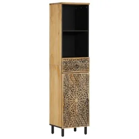 Badezimmerschrank aus massivem Mangoholz, 38 x 33 x 160 cm von , Badezimmerwaschtische - Ref: Foro24-358234, Preis: 188,14 €,...