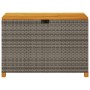 Gray rattan acacia wood garden storage box 110x55x63 cm by , Outdoor storage boxes - Ref: Foro24-366286, Price: 166,81 €, Dis...