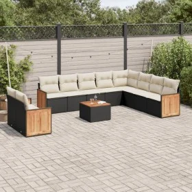 11-teiliges Gartensofa-Set und schwarze synthetische Rattankissen von , Gartensets - Ref: Foro24-3260201, Preis: 675,14 €, Ra...