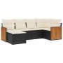 6-teiliges Gartensofa-Set und schwarze synthetische Rattankissen von , Gartensets - Ref: Foro24-3260257, Preis: 376,31 €, Rab...