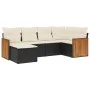 6-teiliges Gartensofa-Set und schwarze synthetische Rattankissen von , Gartensets - Ref: Foro24-3260257, Preis: 383,84 €, Rab...
