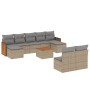 Garden sofa set with beige cushions 10 pieces synthetic rattan by , Garden sets - Ref: Foro24-3260463, Price: 577,78 €, Disco...