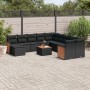 Garden sofa set 12 pieces with black synthetic rattan cushions by , Garden sets - Ref: Foro24-3260655, Price: 753,89 €, Disco...