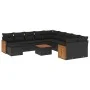 Garden sofa set 12 pieces with black synthetic rattan cushions by , Garden sets - Ref: Foro24-3260655, Price: 757,65 €, Disco...