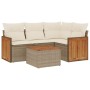 Garden sofa set with cushions 5 pieces beige synthetic rattan by , Garden sets - Ref: Foro24-3260021, Price: 364,66 €, Discou...