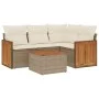 Garden sofa set with cushions 5 pieces beige synthetic rattan by , Garden sets - Ref: Foro24-3260021, Price: 376,98 €, Discou...