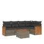 6-piece garden furniture set and gray synthetic rattan cushions by , Garden sets - Ref: Foro24-3260037, Price: 389,97 €, Disc...