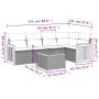 6-piece garden furniture set and gray synthetic rattan cushions by , Garden sets - Ref: Foro24-3260037, Price: 389,97 €, Disc...