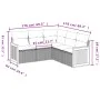 5-teiliges Gartenmöbel-Set und schwarze synthetische Rattankissen von , Gartensets - Ref: Foro24-3260040, Preis: 336,59 €, Ra...