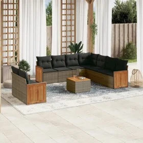 10-piece garden sofa set with gray synthetic rattan cushions by , Garden sets - Ref: Foro24-3260191, Price: 658,39 €, Discoun...