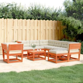Gartenmöbel-Set 8-teilig mit wachsbraunen Kissen aus Kiefernholz von , Gartensets - Ref: Foro24-3216947, Preis: 993,99 €, Rab...