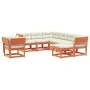 Set muebles jardín 8 pzas con cojines madera pino marrón cera de , Conjuntos de jardín - Ref: Foro24-3216947, Precio: 981,64 ...