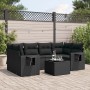7-teiliges Garten-Essset und schwarze Kissen aus synthetischem Rattan von , Gartensets - Ref: Foro24-3252252, Preis: 505,25 €...