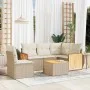 Garden sofa set with cushions 6 pieces beige synthetic rattan by , Garden sets - Ref: Foro24-3260063, Price: 427,96 €, Discou...