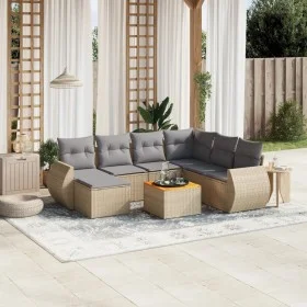 Gartensofa-Set mit beigen Kissen 8 Stück PE-Rattan von , Gartensets - Ref: Foro24-3257452, Preis: 502,54 €, Rabatt: %