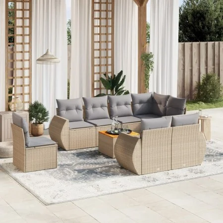 9-piece garden sofa set with beige synthetic rattan cushions by , Garden sets - Ref: Foro24-3257431, Price: 693,81 €, Discoun...