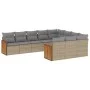 Garden sofa set with beige cushions 10 pieces synthetic rattan by , Garden sets - Ref: Foro24-3260421, Price: 627,28 €, Disco...