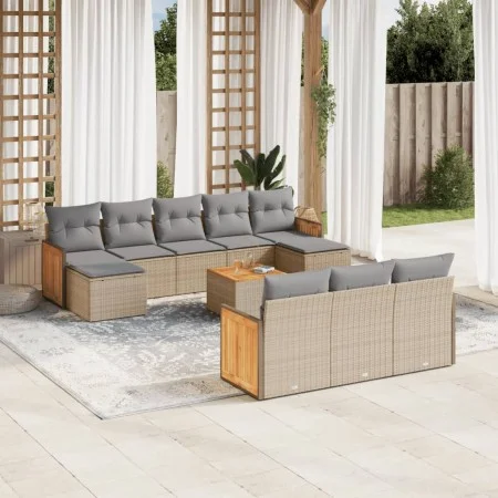 11-teiliges Gartensofa-Set mit beigen synthetischen Rattankissen von , Gartensets - Ref: Foro24-3260505, Preis: 691,64 €, Rab...