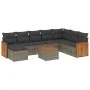 9-teiliges Gartenmöbel-Set und graue synthetische Rattankissen von , Gartensets - Ref: Foro24-3260338, Preis: 544,11 €, Rabat...