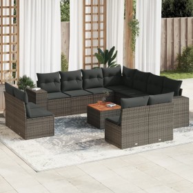 12-piece garden sofa set with gray synthetic rattan cushions by , Garden sets - Ref: Foro24-3257838, Price: 730,69 €, Discoun...