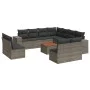 12-teiliges Gartensofa-Set mit grauen synthetischen Rattankissen von , Gartensets - Ref: Foro24-3257838, Preis: 755,14 €, Rab...