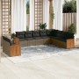 10-teilige Gartensofagarnitur mit grauen synthetischen Rattankissen von , Gartensets - Ref: Foro24-3260198, Preis: 642,03 €, ...