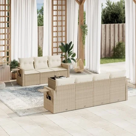 Garden sofa set with beige cushions 8 pcs PE rattan by , Garden sets - Ref: Foro24-3252265, Price: 629,66 €, Discount: %