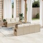 Garden sofa set with beige cushions 8 pcs PE rattan by , Garden sets - Ref: Foro24-3252265, Price: 570,77 €, Discount: %