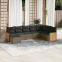 8-teiliges Gartensofa-Set und graue synthetische Rattankissen von , Gartensets - Ref: Foro24-3260331, Preis: 510,34 €, Rabatt: %