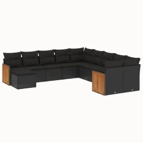 11-piece garden sofa set and black synthetic rattan cushions by , Garden sets - Ref: Foro24-3260648, Price: 666,71 €, Discoun...