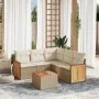 Garden sofa set with cushions 6 pieces beige synthetic rattan by , Garden sets - Ref: Foro24-3260049, Price: 427,96 €, Discou...