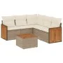 Garden sofa set with cushions 6 pieces beige synthetic rattan by , Garden sets - Ref: Foro24-3260049, Price: 427,96 €, Discou...