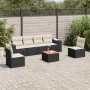 Set de comedor de jardín 7 pzas y cojines ratán sintético negro de , Conjuntos de jardín - Ref: Foro24-3225391, Precio: 398,3...
