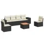 Set de comedor de jardín 7 pzas y cojines ratán sintético negro de , Conjuntos de jardín - Ref: Foro24-3225391, Precio: 398,3...
