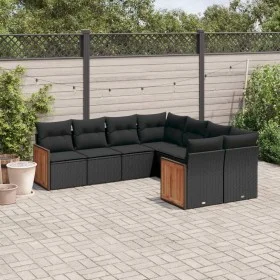 8-piece garden sofa set and black synthetic rattan cushions by , Garden sets - Ref: Foro24-3260634, Price: 525,56 €, Discount: %
