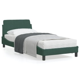Dark green velvet bed frame with headboard 90x200 cm by , Beds and slatted bases - Ref: Foro24-373115, Price: 103,79 €, Disco...
