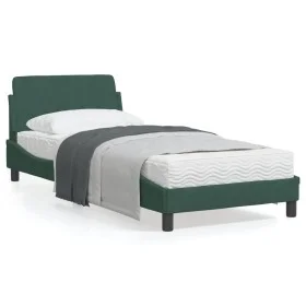 Dark green velvet bed frame with headboard 90x200 cm by , Beds and slatted bases - Ref: Foro24-373115, Price: 110,96 €, Disco...