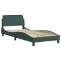 Dark green velvet bed frame with headboard 90x200 cm by , Beds and slatted bases - Ref: Foro24-373115, Price: 110,96 €, Disco...