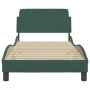 Dark green velvet bed frame with headboard 90x200 cm by , Beds and slatted bases - Ref: Foro24-373115, Price: 110,96 €, Disco...