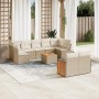Juego de sofás jardín con cojines beige 10 pzas ratán sintético de , Conjuntos de jardín - Ref: Foro24-3260378, Precio: 701,7...