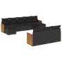 Gartensofa-Set 10-teilig mit schwarzen synthetischen Rattankissen von , Gartensets - Ref: Foro24-3260494, Preis: 619,22 €, Ra...