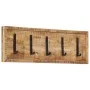 Wall coat rack with 5 hooks solid mango wood by , Hat and coat racks - Ref: Foro24-358953, Price: 38,53 €, Discount: %