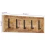 Wandgarderobe mit 5 Haken aus massivem Mangoholz von , Hut- und Garderobenständer - Ref: Foro24-358953, Preis: 38,53 €, Rabat...