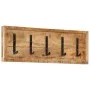 Wall coat rack with 5 hooks solid mango wood by , Hat and coat racks - Ref: Foro24-358953, Price: 38,53 €, Discount: %