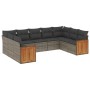 9-teiliges Gartenmöbel-Set und graue synthetische Rattankissen von , Gartensets - Ref: Foro24-3260359, Preis: 568,45 €, Rabat...
